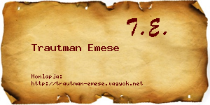 Trautman Emese névjegykártya